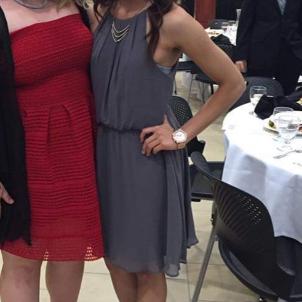 Grey Halter A-Line Dress